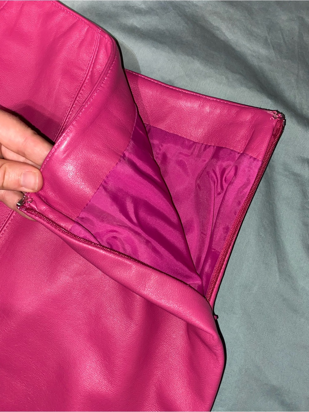 Alberto Makali Vintage Pink Leather Blazer & Mini Skirt Set — Size 4, Barbiecore - Picture 10 of 12